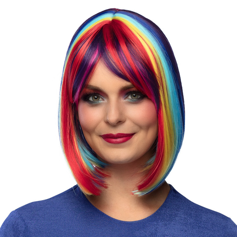 Paruka multicolor dámská krátká